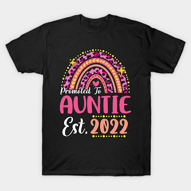 Promoted to Auntie Est.2022 Rainbow Aunt to Be New Aunt T-Shirt by melodielouisa